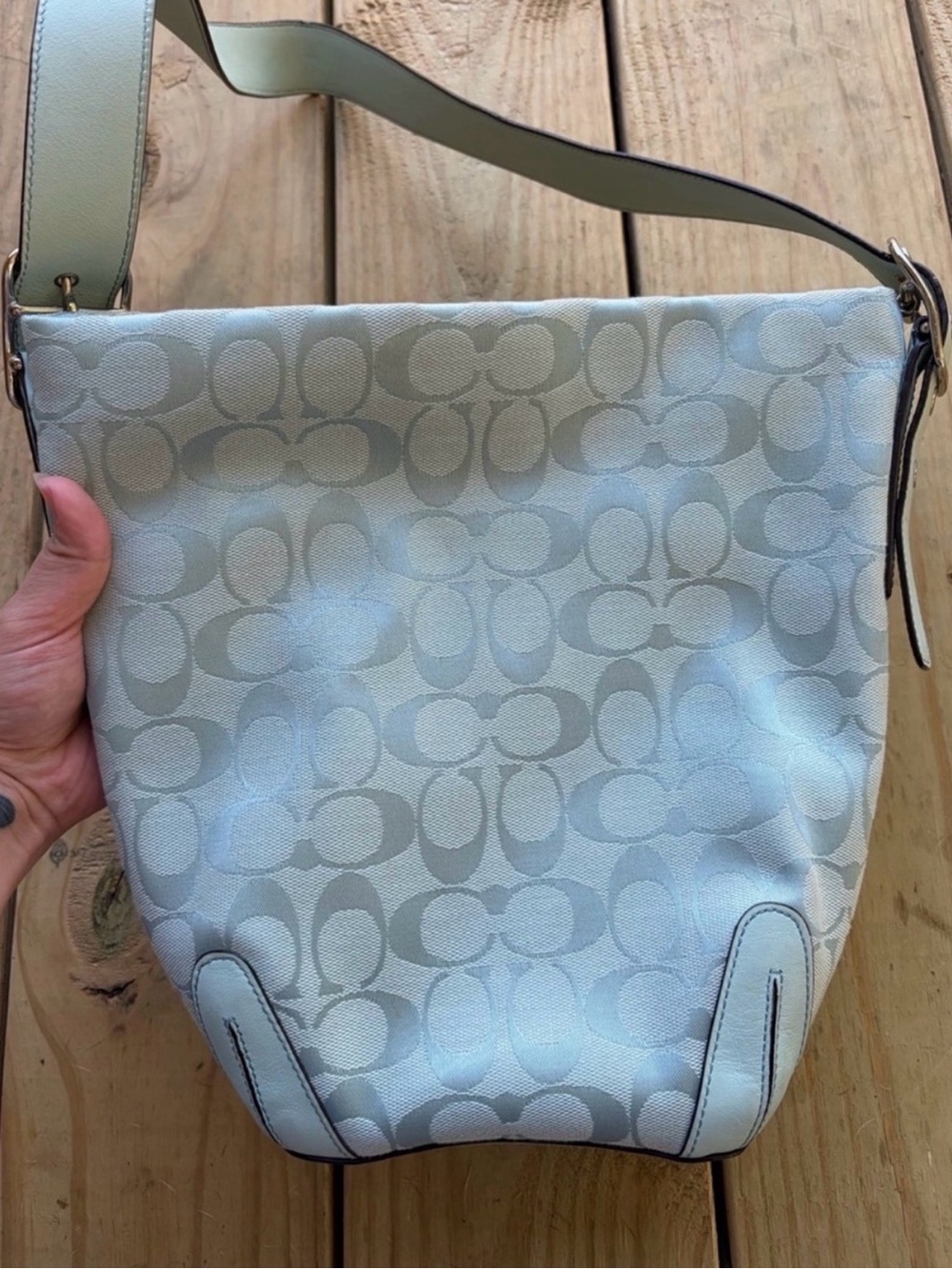 Coach vintage Y2K Light Blue Shoulder Bag - Picture 4 of 15